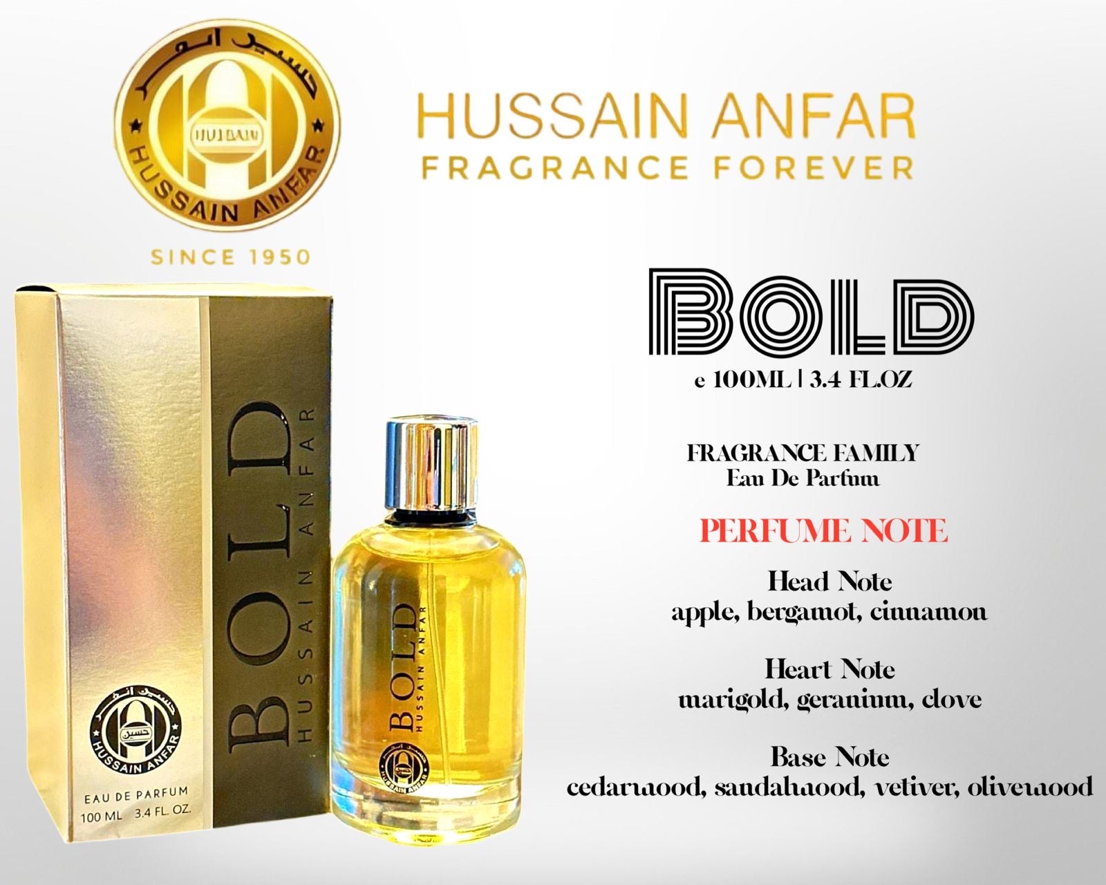 BOLD - 100ML - Hussain Anfar Perfumes