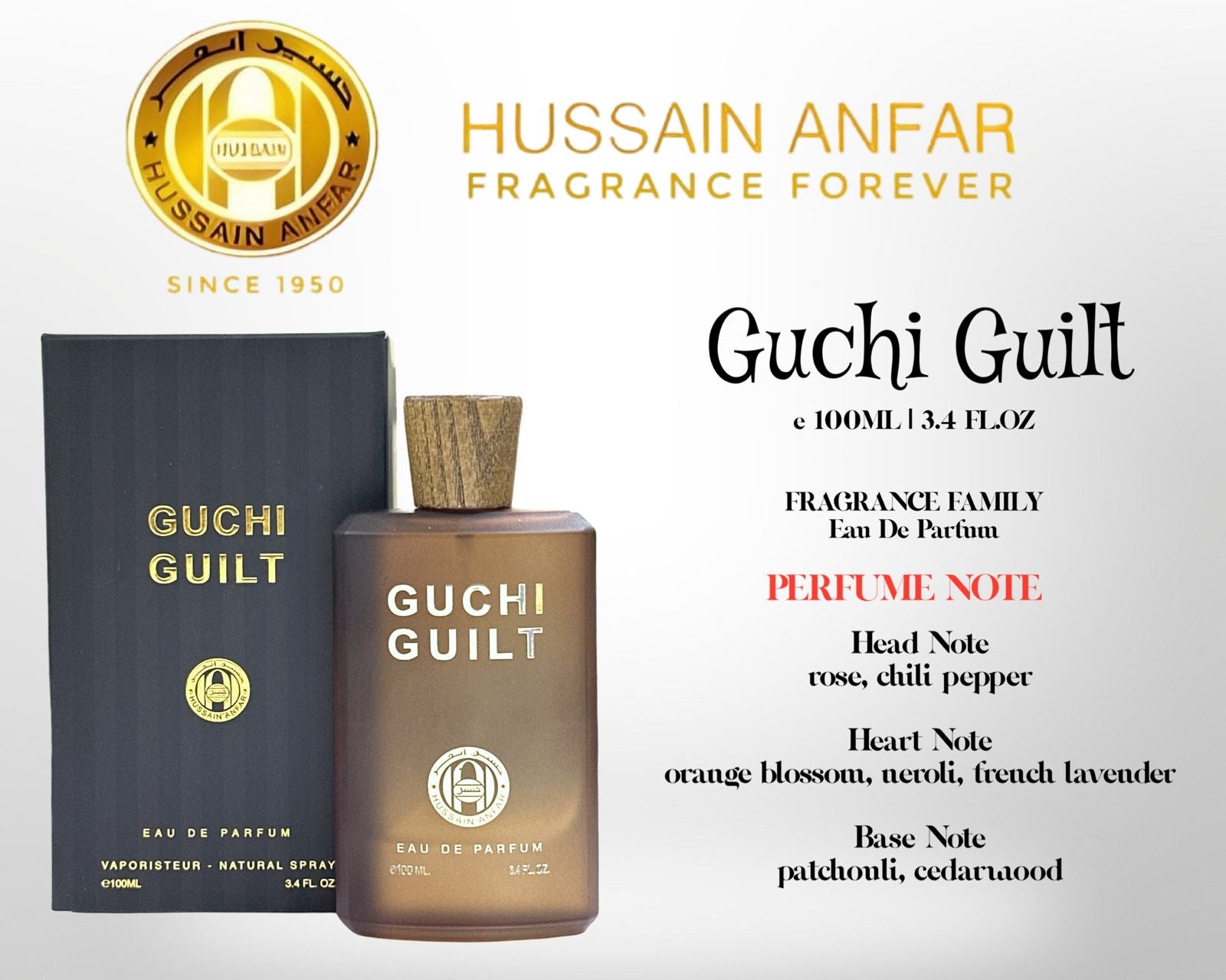 GUCHI GUILT - 100ML - Hussain Anfar Perfumes